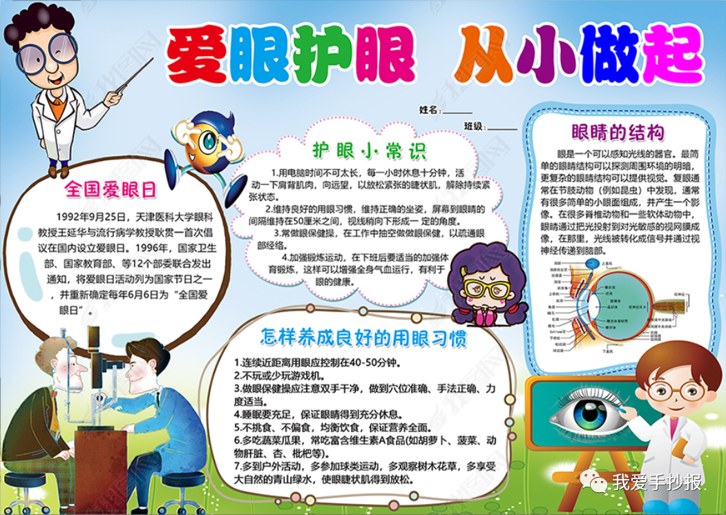 2024爱眼护眼手抄报合集：珍视光明的窗户，爱护我们的眼睛