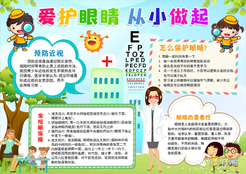2024爱眼护眼手抄报合集：珍视光明的窗户，爱护我们的眼睛