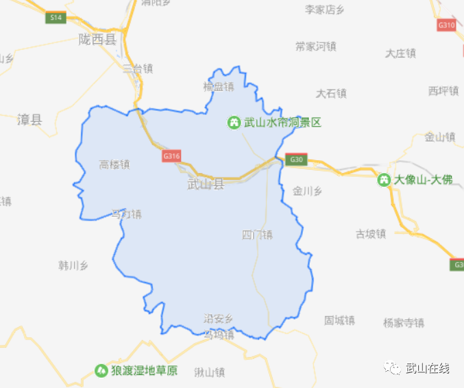 武山县四门镇地图图片