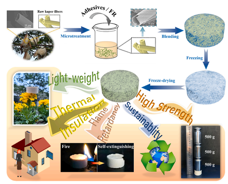 一种三维网状结构隔热、防火的生物基气凝胶的图3