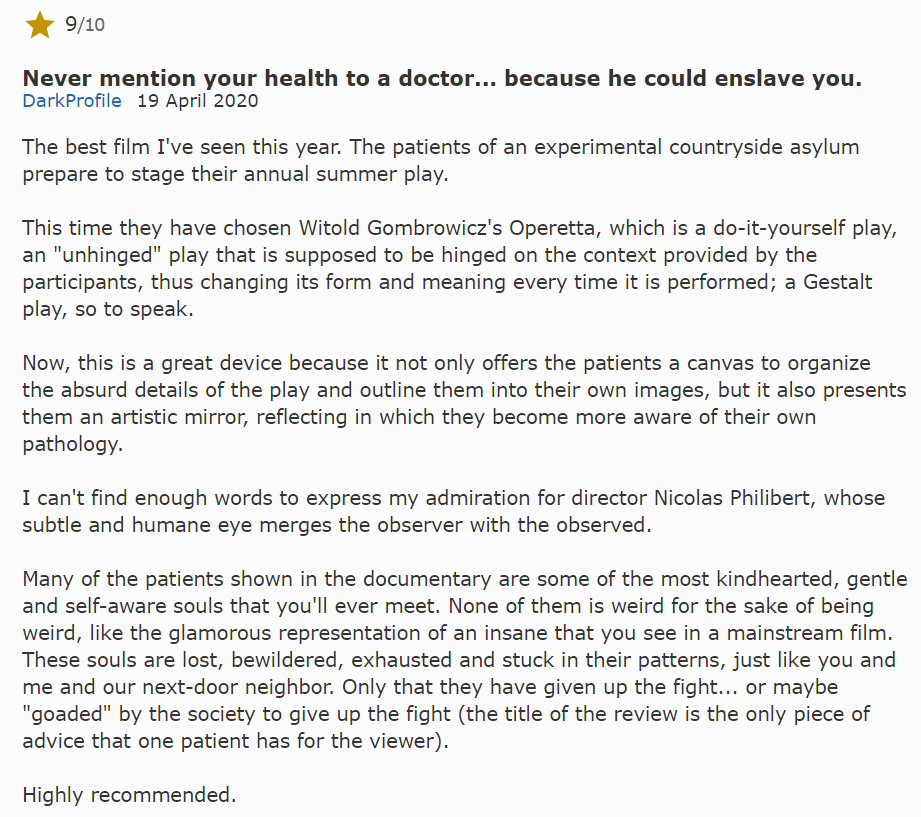 Show of the Fool's Day documentary - "The Tiny." - The practice of the Rapote Psychiatric Clinic