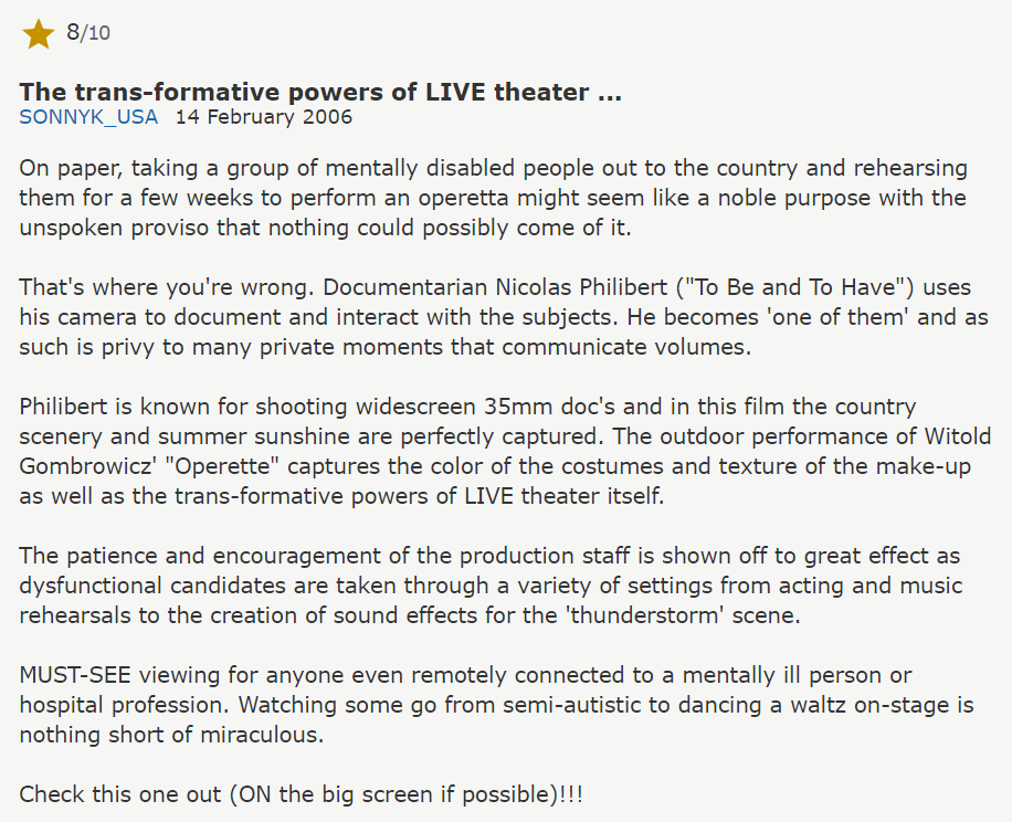 Show of the Fool's Day documentary - "The Tiny." - The practice of the Rapote Psychiatric Clinic