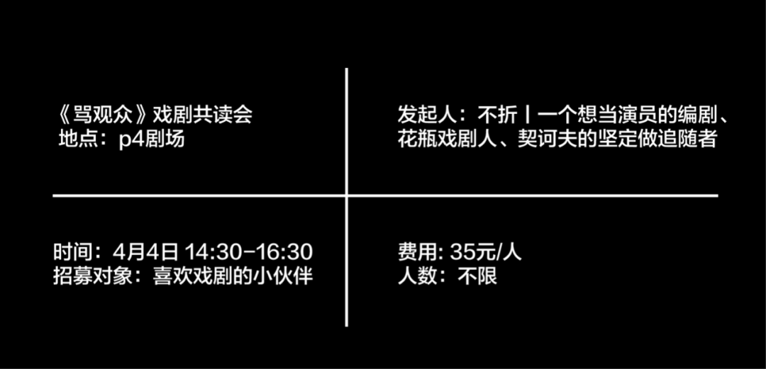 April 4th (Sunday) Theatrical Readers