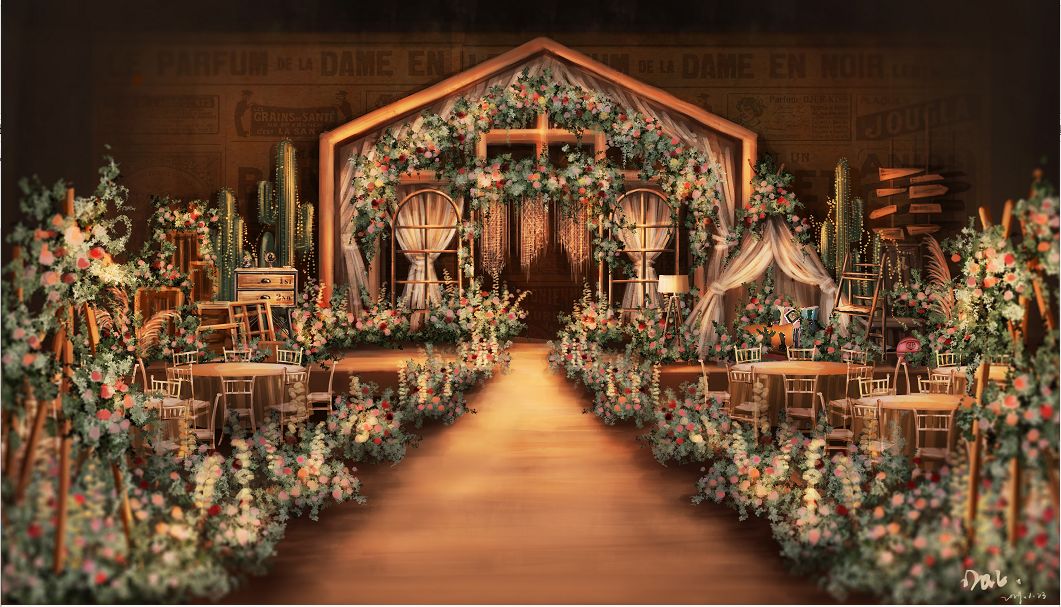 婚礼灵感 | 看到这套暖色系美式婚礼后才知道什么叫温暖了整个