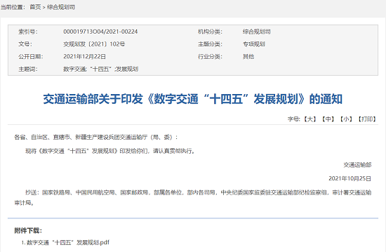 加强重要数据保护 数字交通“十四五”发展规划出炉-微信头条网 加强重要数据保护 数字交通“十四五”发展规划出炉