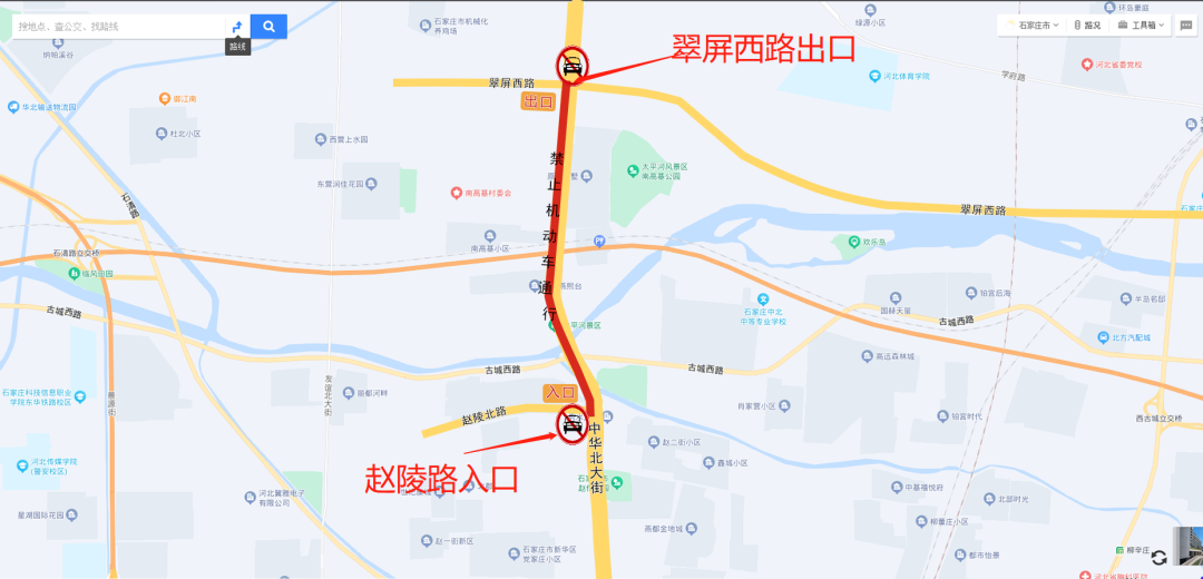 一图看懂石家庄北三环中华北大街施工绕行路线