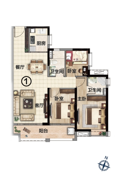 广州白云区千亿TOD城心【纵横揽云】*精装二三房！