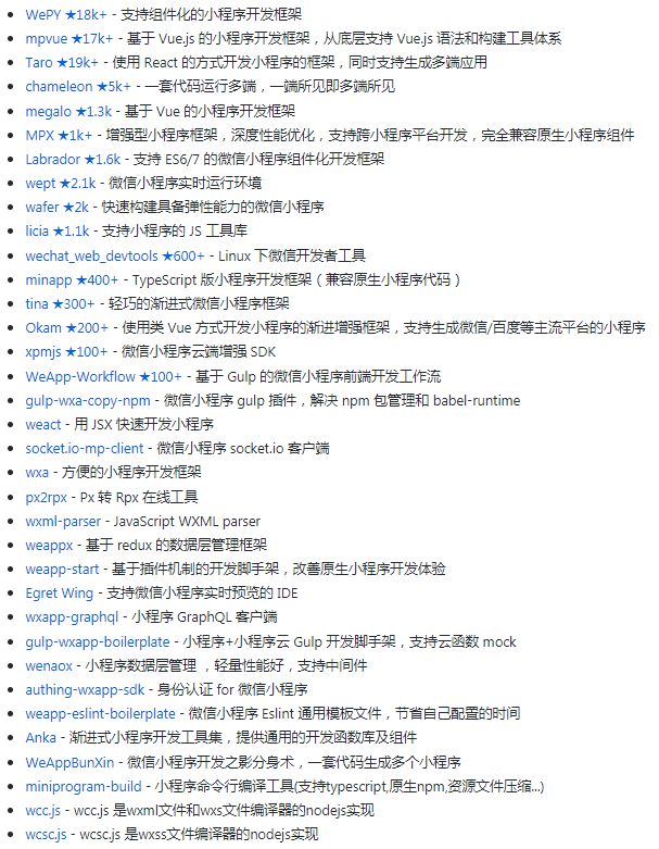标星 2.7w+ 堪称史上最全的微信小程序开发资源汇总