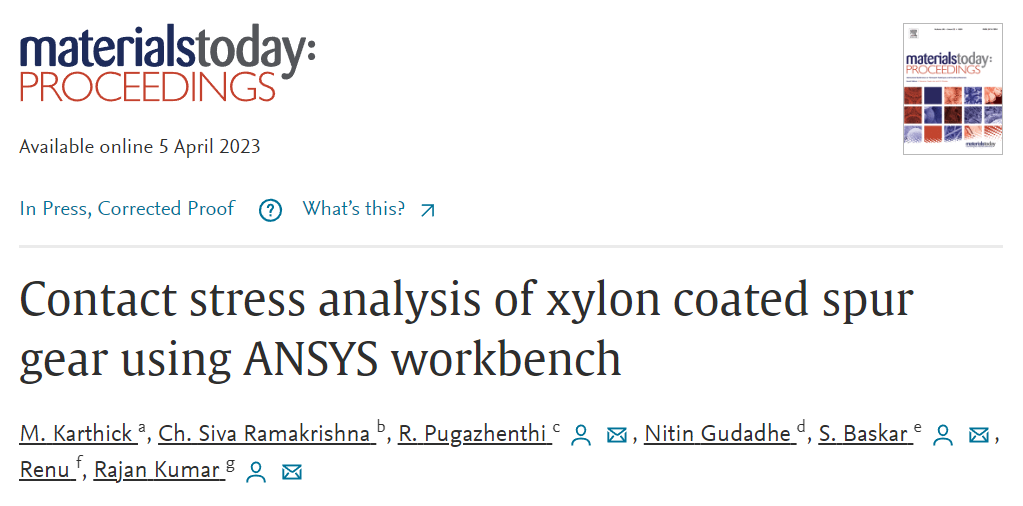 文献分享 | 使用 ANSYS Workbench 对涂有木质涂层的直齿轮进行接触应力分析的图2