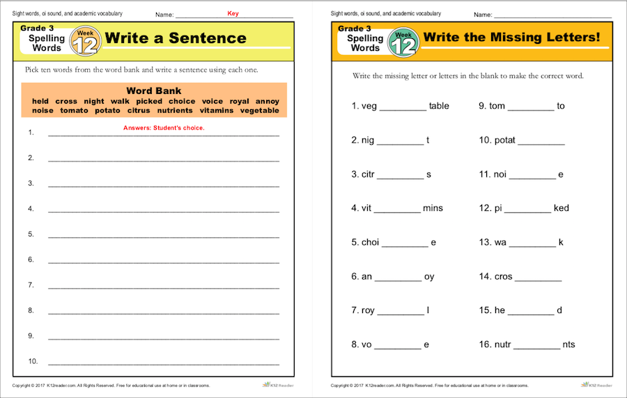 【免费资源分享】Spelling Words火爆美国小学词汇练习册-单词拼写 ，轻松掌握单词拼写