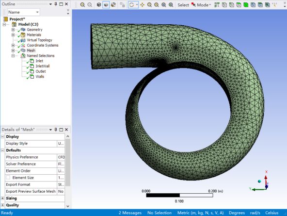 ANSYS CFX 带蜗壳离心泵性能仿真分析的图2