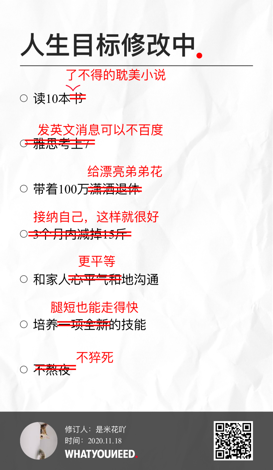 我们做了一个可以修改人生目标的小工具 我要whatyouneed 微信公众号文章阅读 Wemp