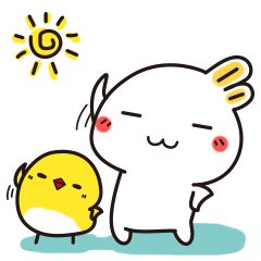 小黄鸡与兔啾啾 表情包封面