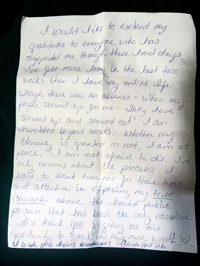 Christa Pike letter