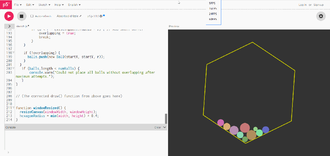 p5.js Bouncing Balls Animation by Gemini 2.5 Pro