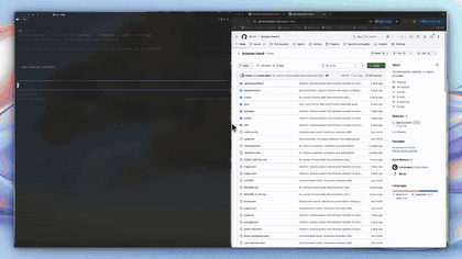 BrowserSkill 演示：左边终端里 Agent 跑 bsk 命令，右边橙色高亮的 Agent Window 在浏览网页