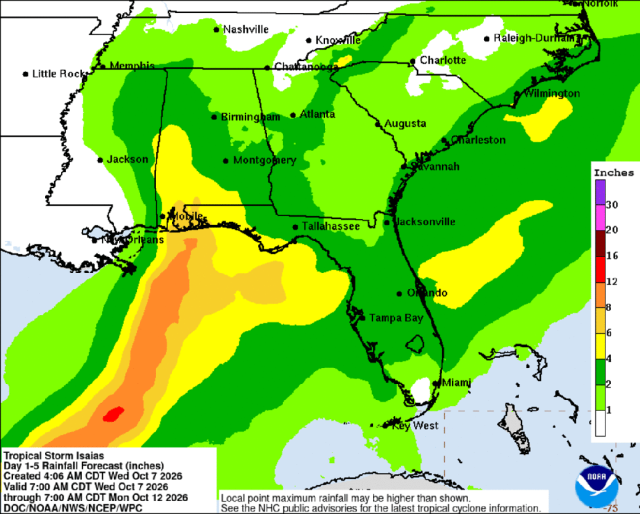 Most of North Carolina will see some rain from the Tropical Storm Isaias this weekend.