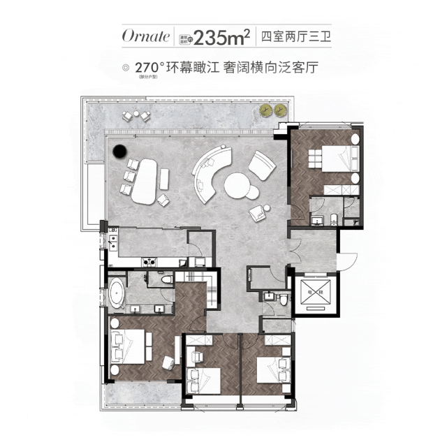 荔湾星河江缦176-235平的大平层，均价6万？