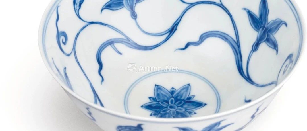明成化 青花萱草纹宫盌