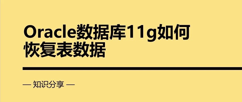 Oracle 数据库11g 如何恢复表数据 - 封面图