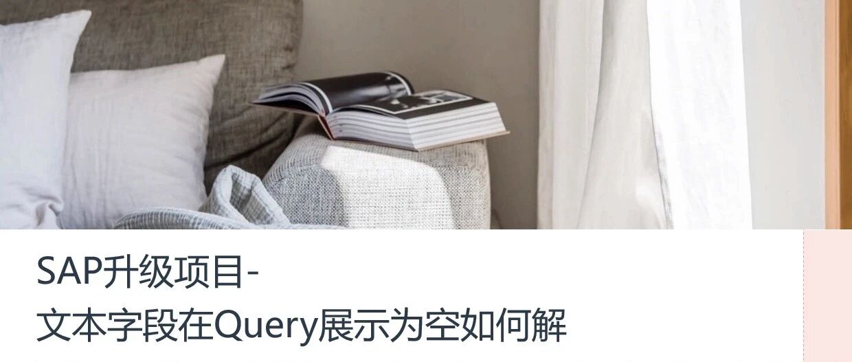 SAP 升级项目文本字段在 Query 展示为空如何解 - 封面图