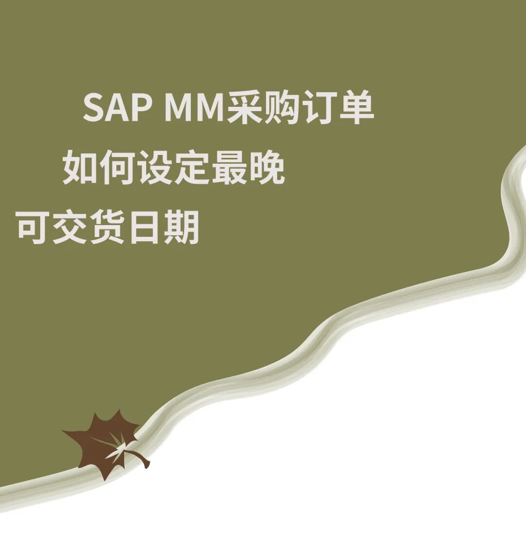 SAPMM 采购订单如何设定最晚可交货日期 - 封面图