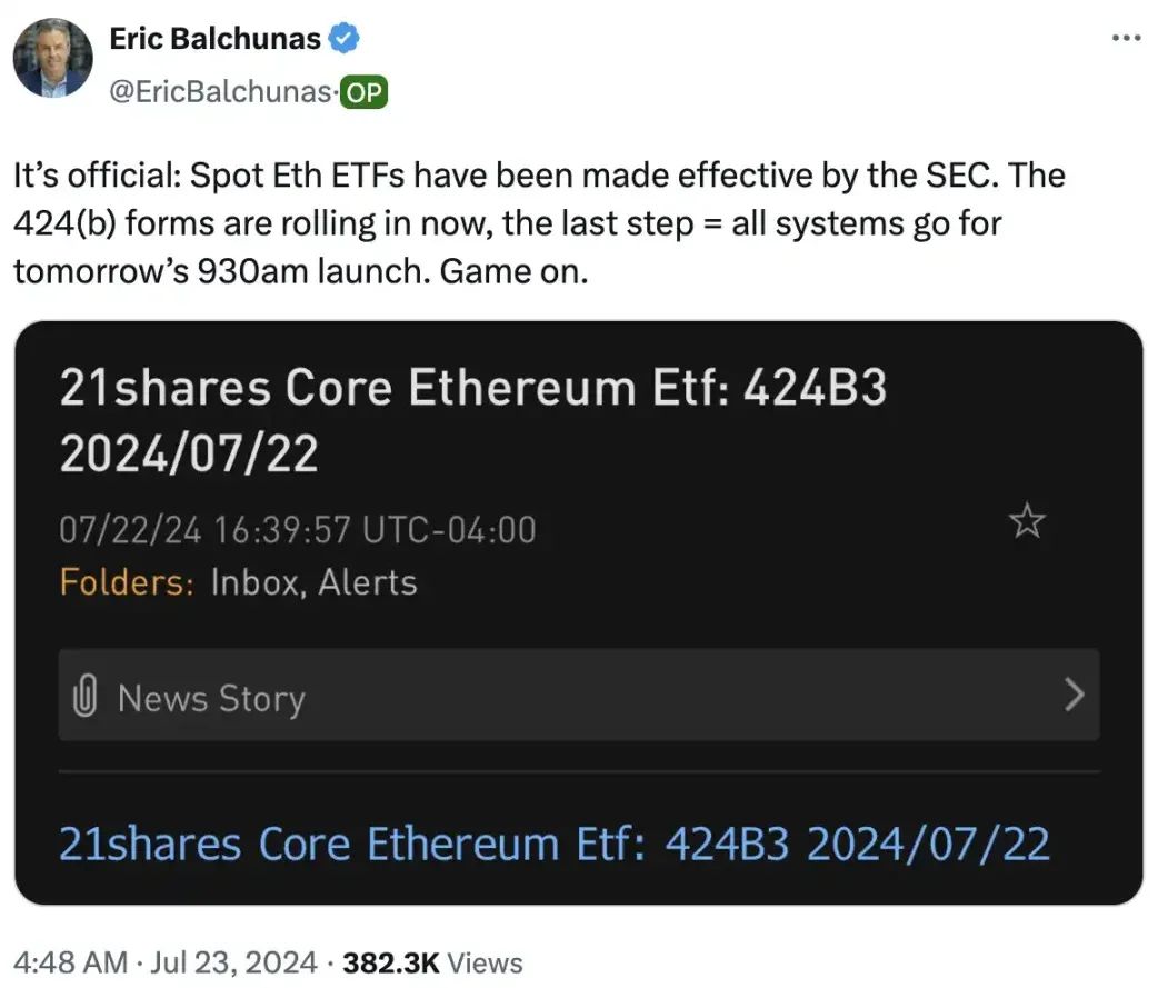 十年从 ICO 到 ETF，以太坊现货 ETF 正式获批上市