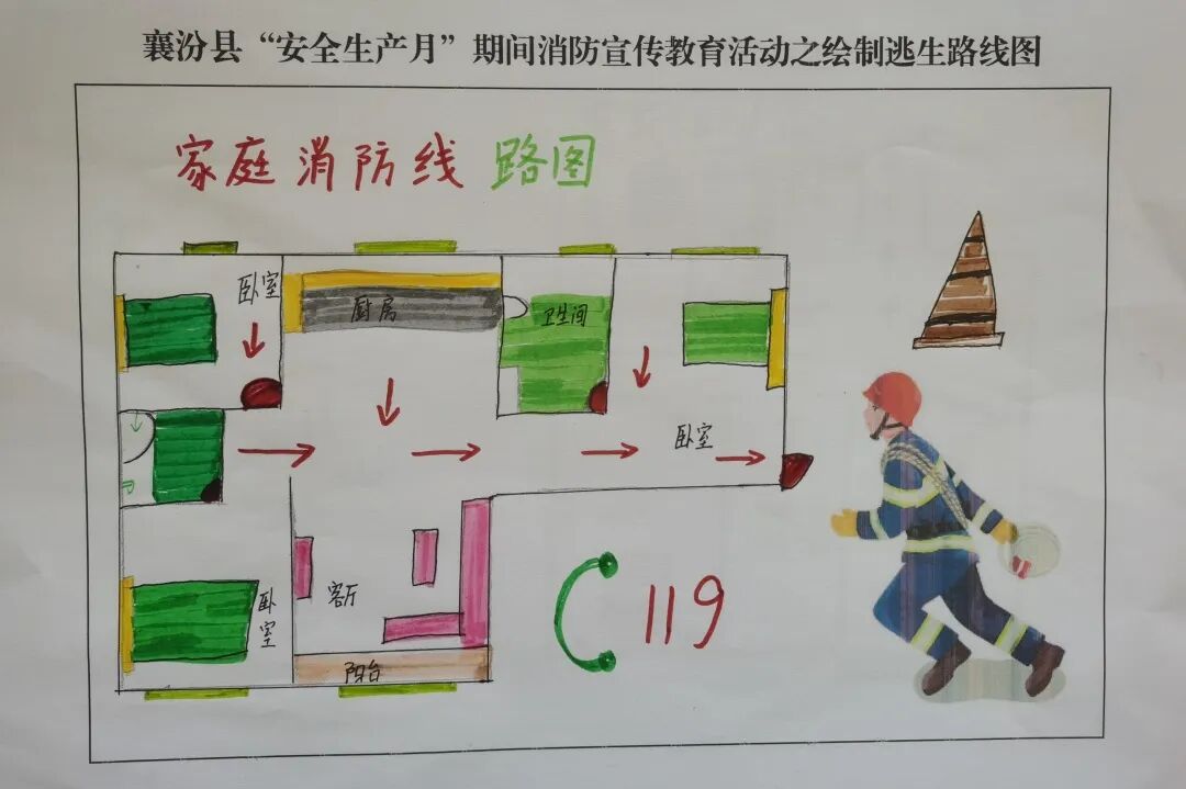 蓝姐姐教学!绘制家庭消防疏散示意图,与安全同行