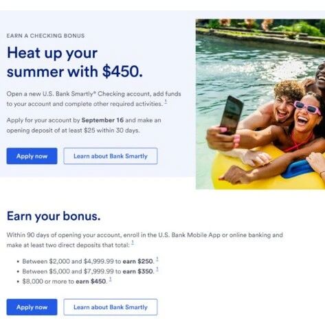 US Bank Checking：ITIN也能申请下户，$450奖励到手！