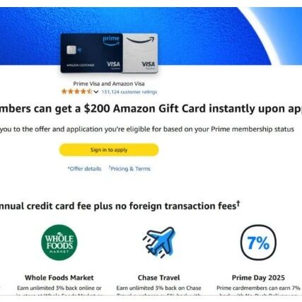 Amazon爱好者，这个卡送 $200 +消费5%返现
