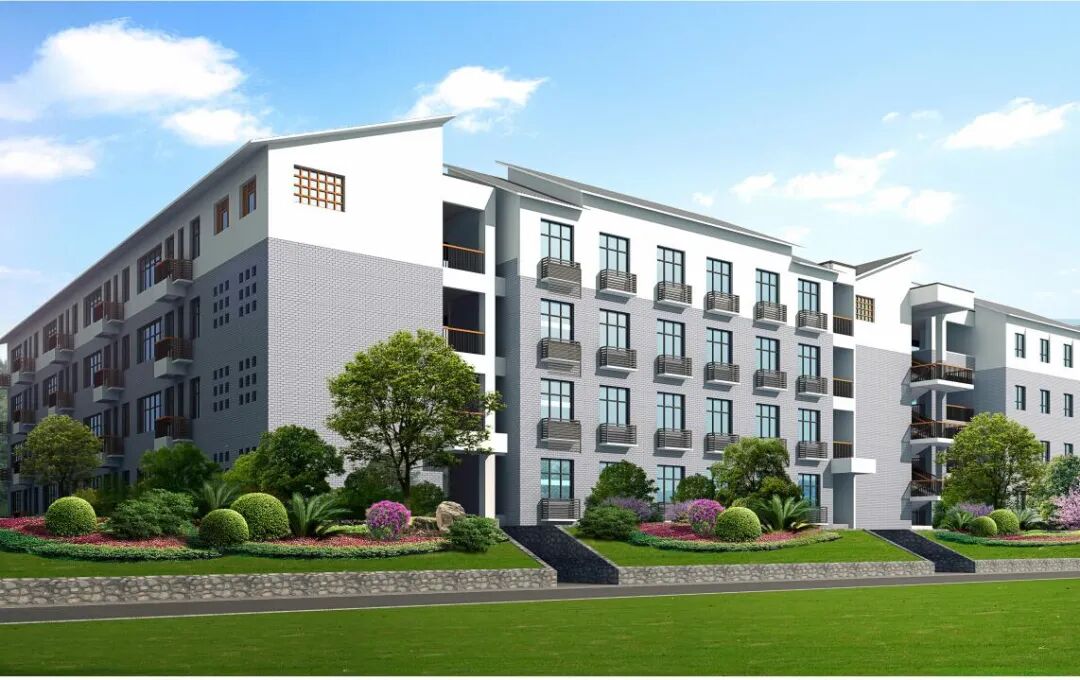 米易县民族中学校改扩建项目效果图"目前,我们已经完成了教学楼,女生