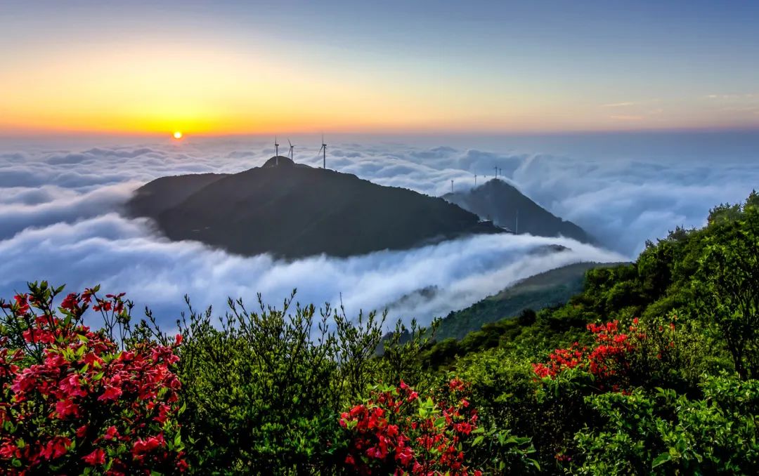 九宫山日出图片