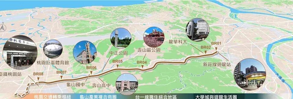 桃園捷運棕線路線圖。(捷運工程局提供)