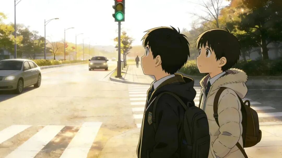 小学生文明出行图画_寒假交通安全提示_步行安全守规则