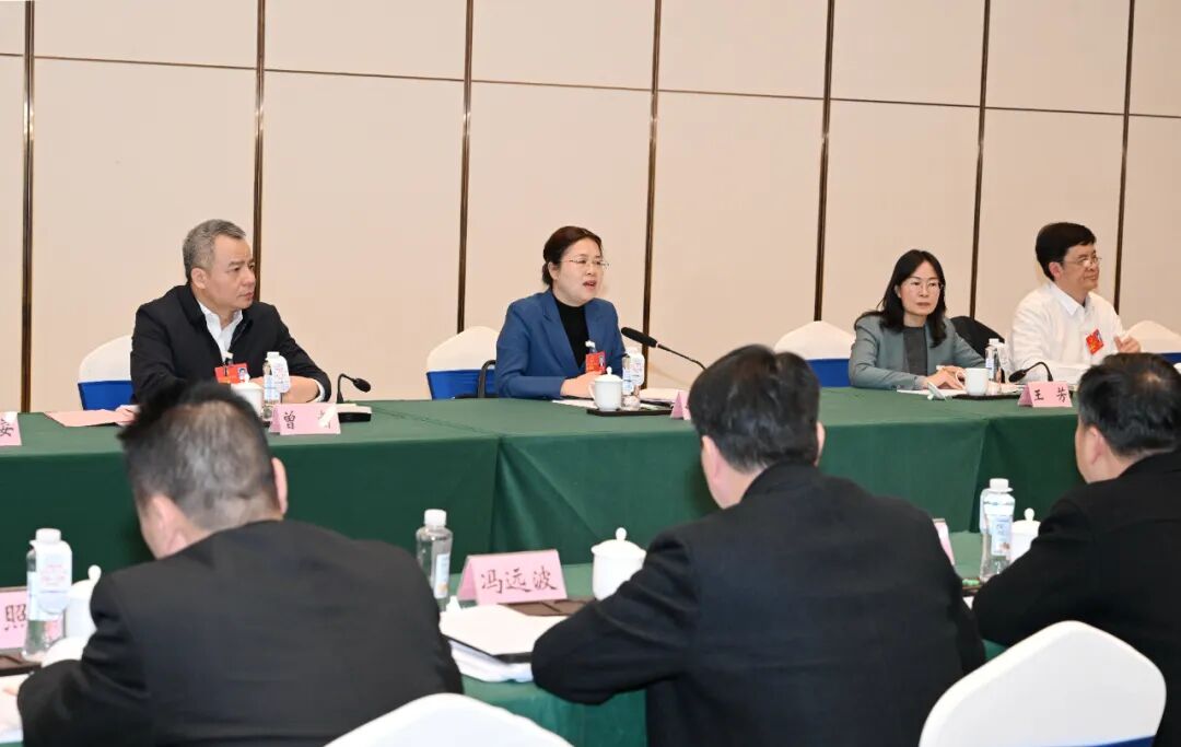 摄2月29日下午,市委书记钟畅姿来到她所在的市六届人大五次会议灵山县