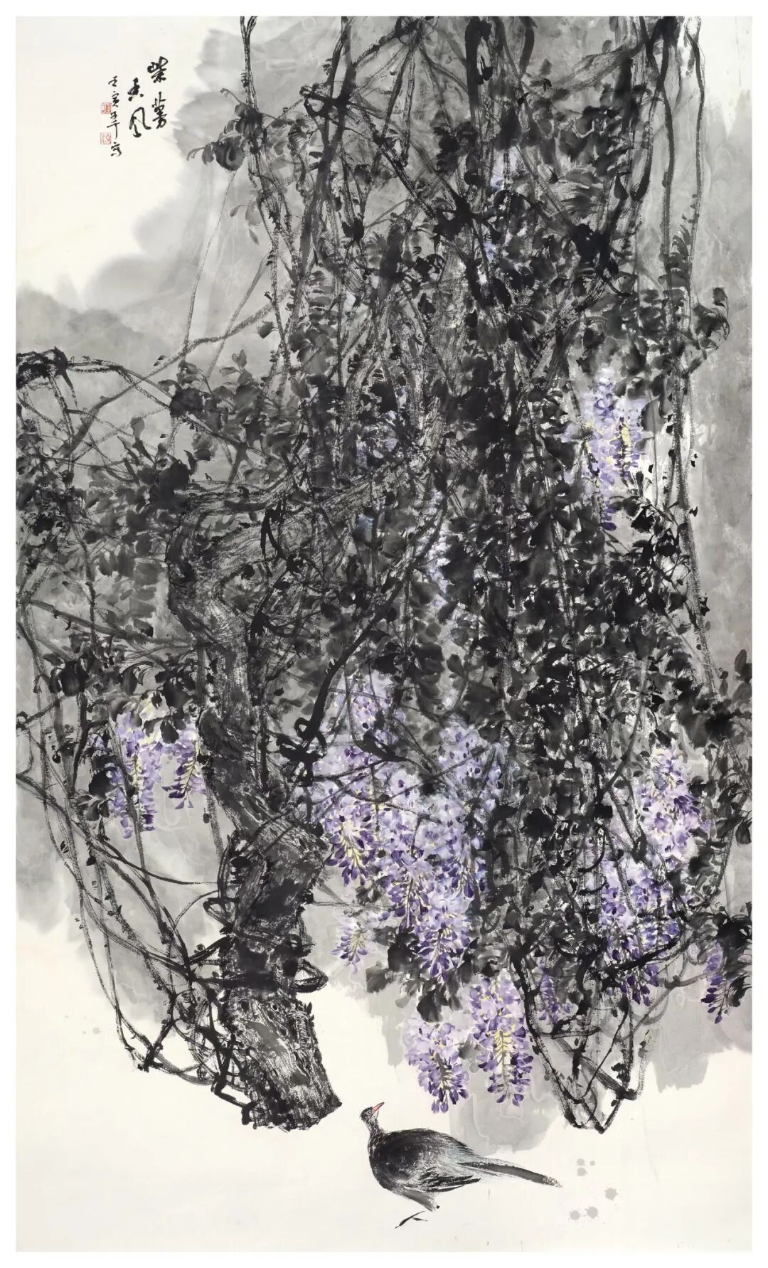 湖南省花鸟画家协会写意花鸟画艺委会委员作品作者:文子千作品名称