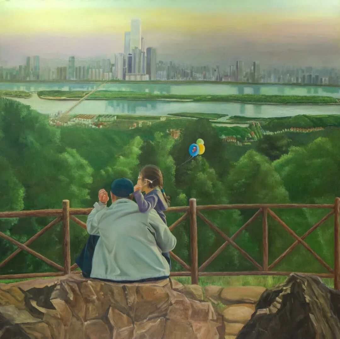 衡阳:承办单位特邀▲周杨勋-中国画《朝霞映山岳》240x200cm长沙:承办