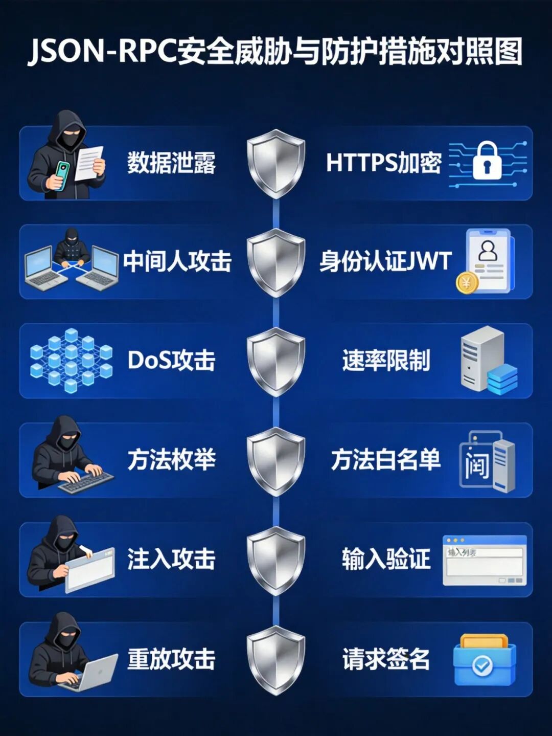 JSON-RPC 安全威胁与防护措施图