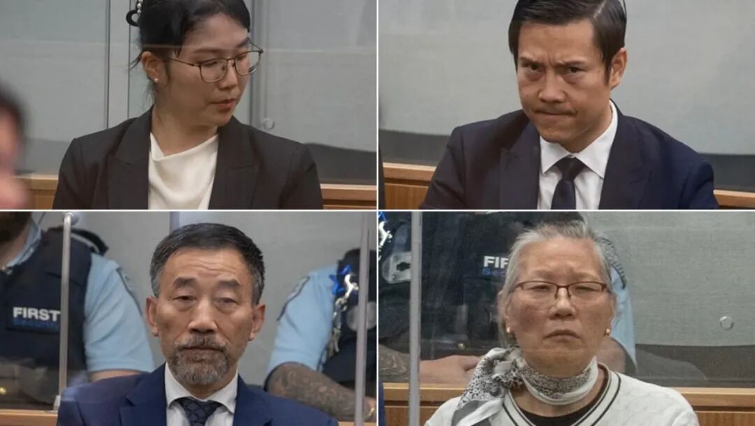 The defendants (from left to right) Lanyue Xiao and her husband Kaixiao Liu. Liu’s father Jingui Liu and his wife Xiuyun Li.