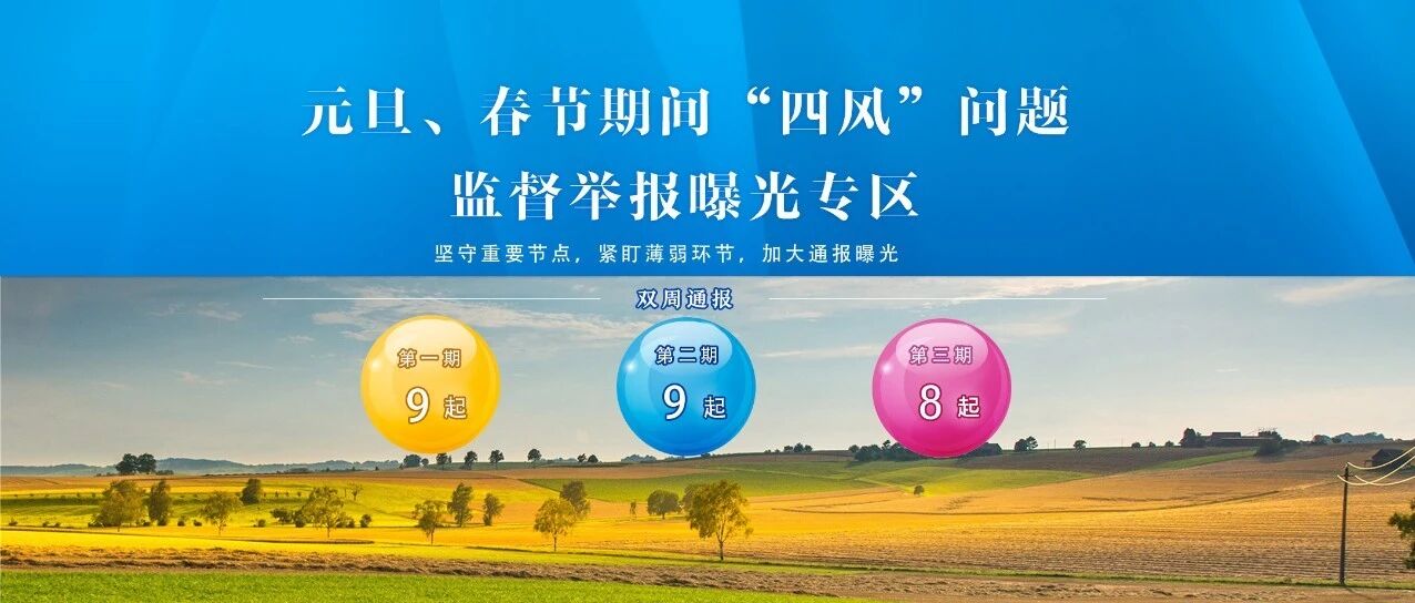 元旦、春节期间“四风”问题监督举报曝光专区通报8起典型案例