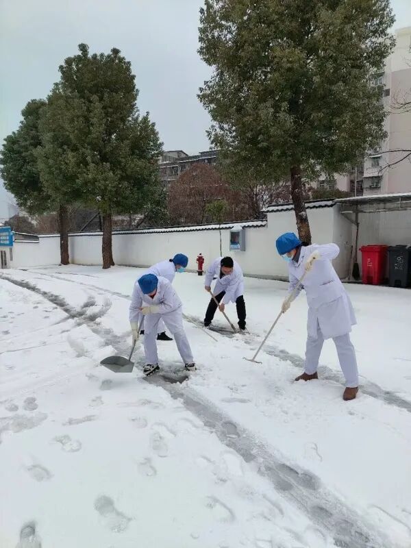 【心系患者，情暖雪天】我院干部员工铲雪除冰，为患者安全出行保驾护航