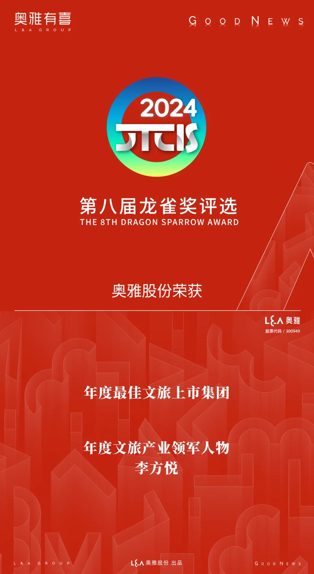 奥雅股份获评2024年度最佳文旅上市集团等多项大奖- 奥雅新闻- 奥雅股份|存量资产增值服务商和亲子文旅品牌运营商
