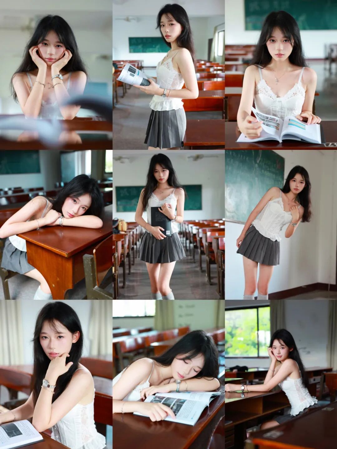 9个教室拍照姿势，定格青春的记忆，拍出易碎又纯欲的故事感