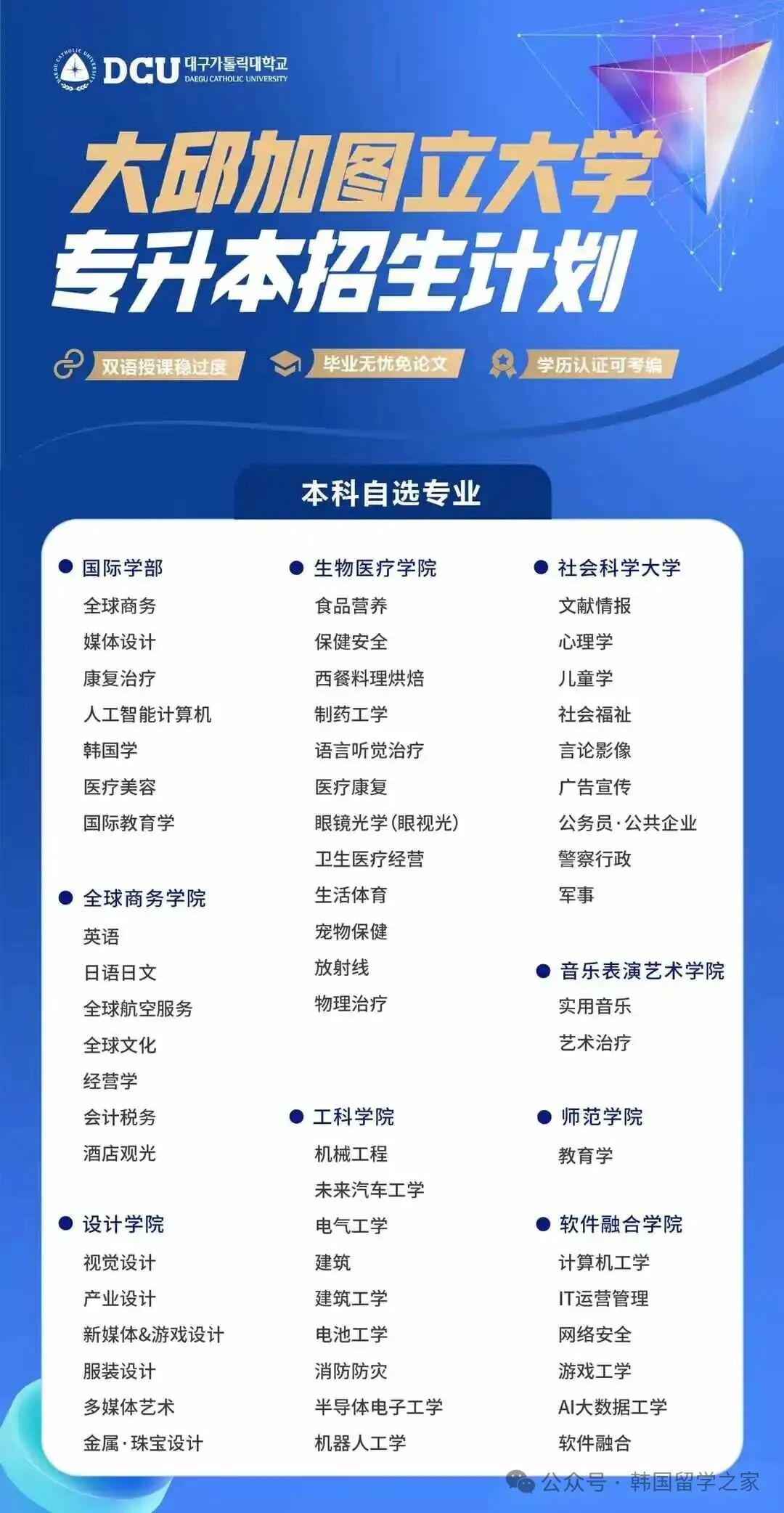 大邱加图立大学一年制中文授课专升本(图2)