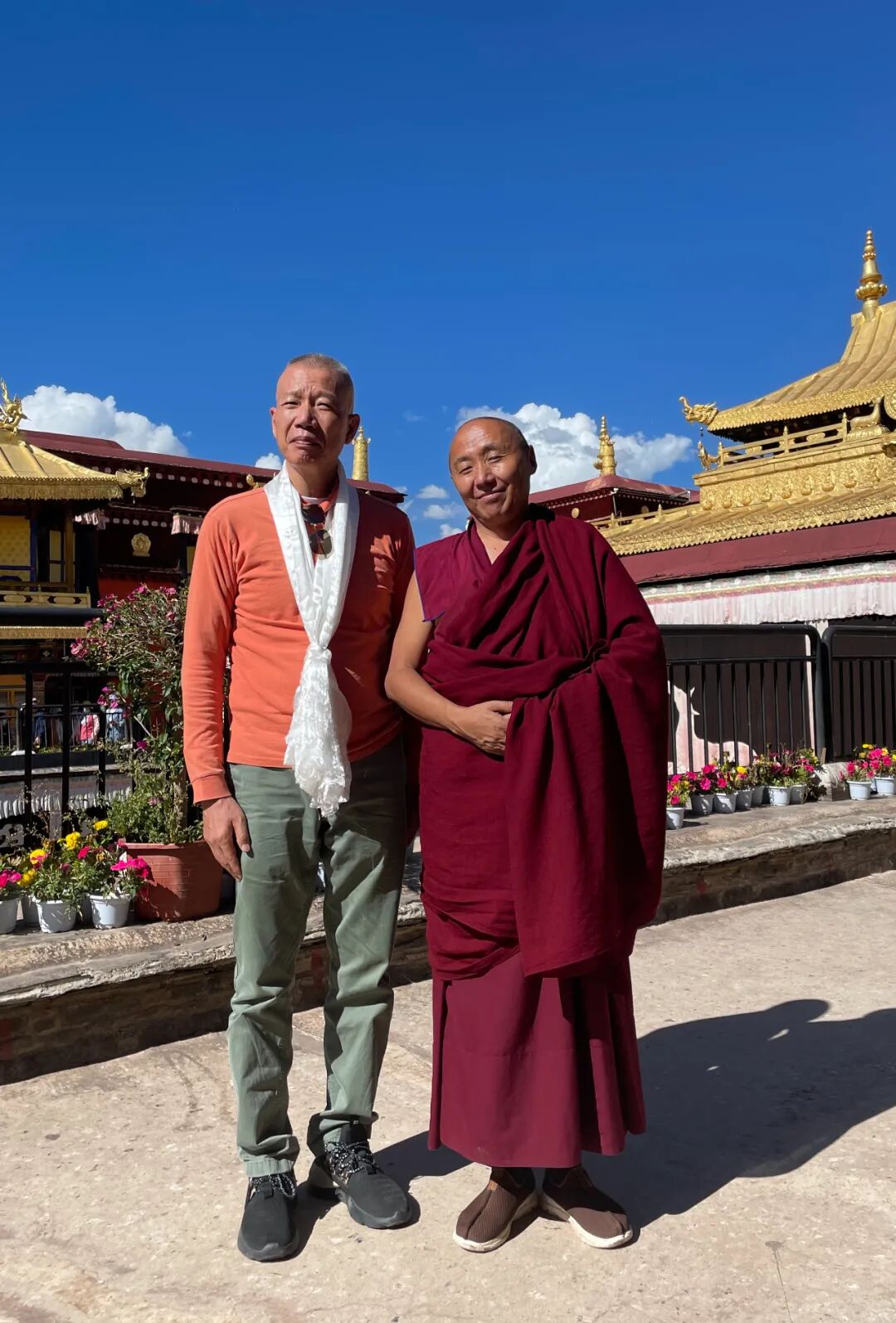 蔡国强与大昭寺僧人尼玛次仁,2021.