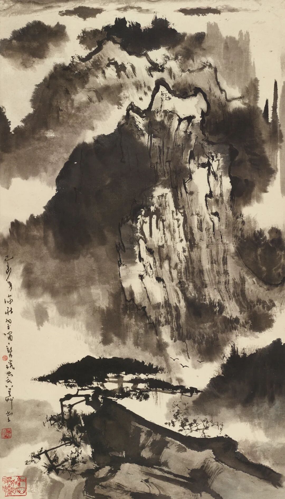 早在上世纪三,四十年代,青年傅星伯的绘画就得了到齐白石老人的高度