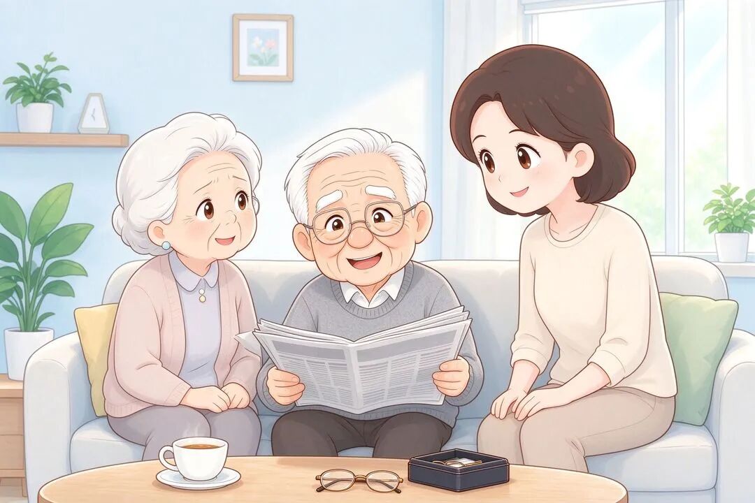 手术后老人精神焕发