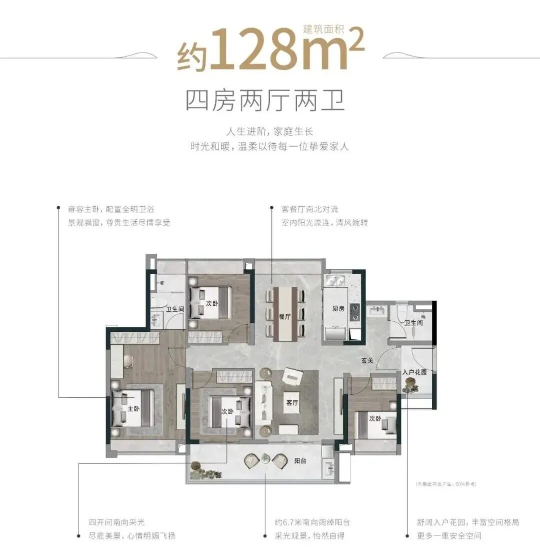 128m² 四房两厅两卫