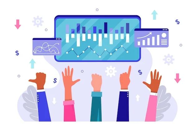 Hand drawn stock market concept with statistics