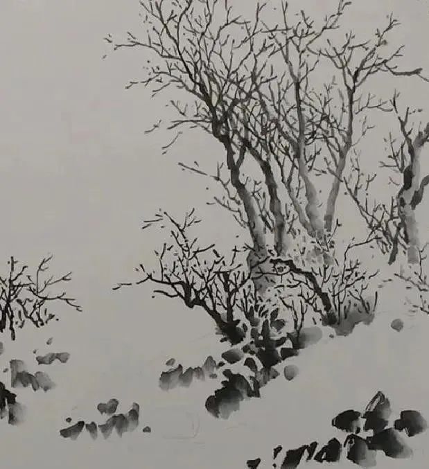 写意《雪景》绘画教程